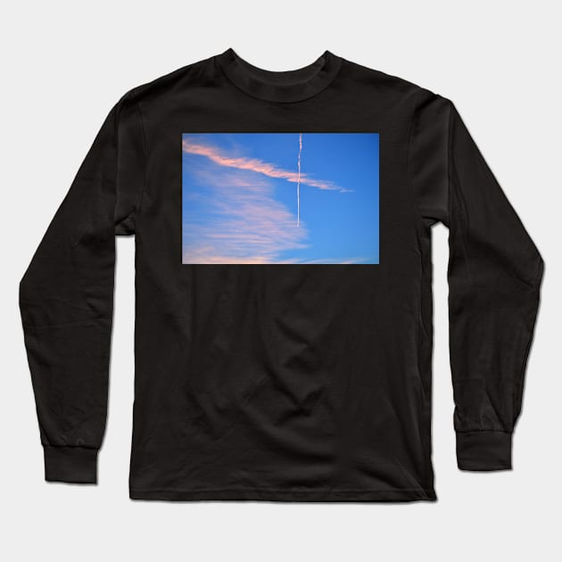 Pink Clouds & Contrails Long Sleeve T-Shirt by LaurieMinor